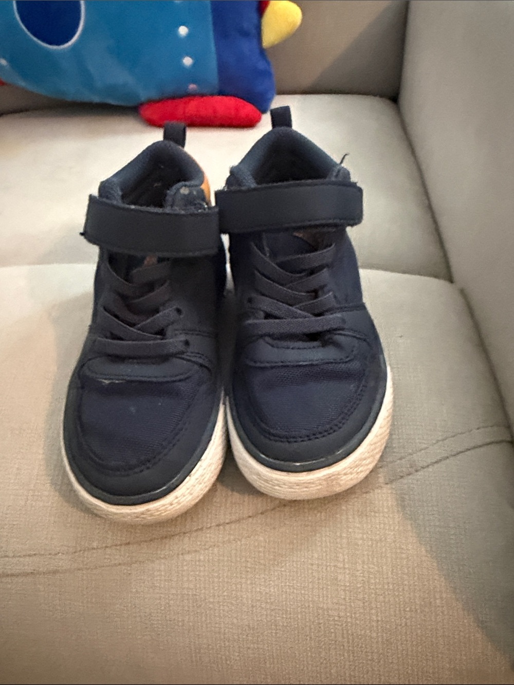 The Children's Place Navy Kids High-Top Sneakers with White Soles